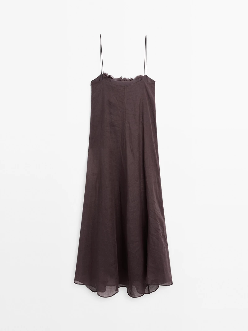 Long ramie floral dress - STUDIO