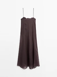 Long ramie floral dress - STUDIO