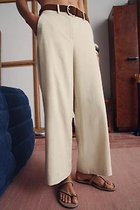 LINEN CULOTTES WITH BELT