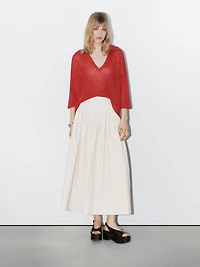 Open-knit sweater with polo collar - Studio