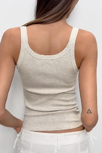 COTTON RIBBED STRAP TOP