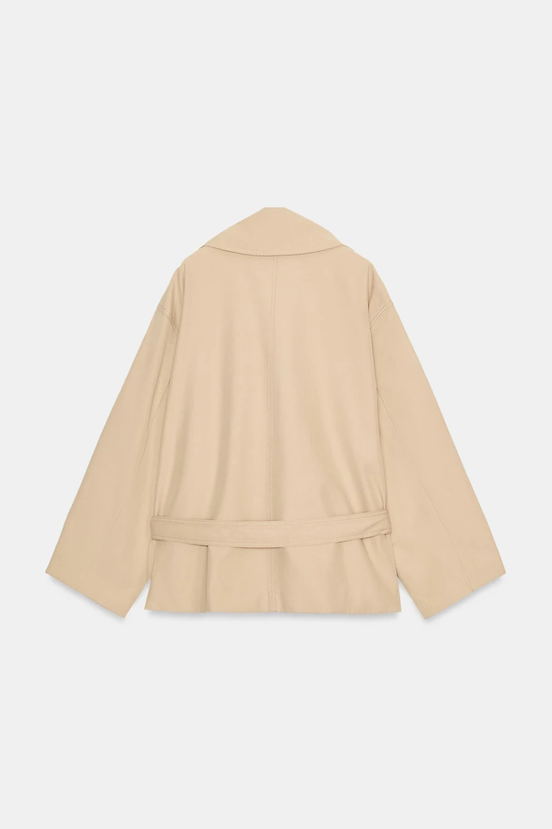 SHORT BELTED TRENCH COAT