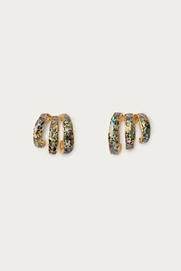 MARISA BERENSON X ZARA TRIPLE SHELL HOOP EARRINGS