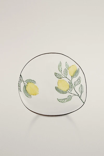 LEMON GLASS DESSERT PLATE
