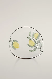 LEMON GLASS DESSERT PLATE