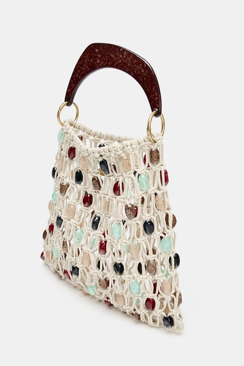 BEADED BUCKET BAG