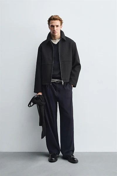 ZIPPERED TEXTURED JACKET