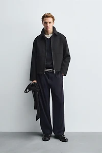 ZIPPERED TEXTURED JACKET