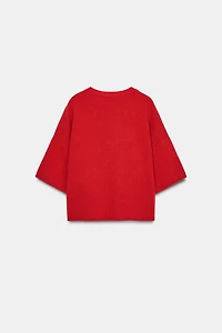 PULL 100 % LAINE OVERSIZE MANCHES COURTES