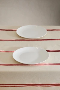DOUBLE EMBROIDERED STRIPE TABLECLOTH