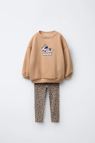 ANIMAL PRINT MINNIE MOUSE © DISNEY SWEATSHIRT AND LEGGING SET