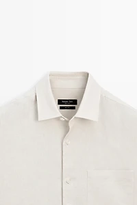 Chemise regular fit manches courtes 100% lin