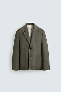 100% LINEN TEXTURED WEAVE BLAZER