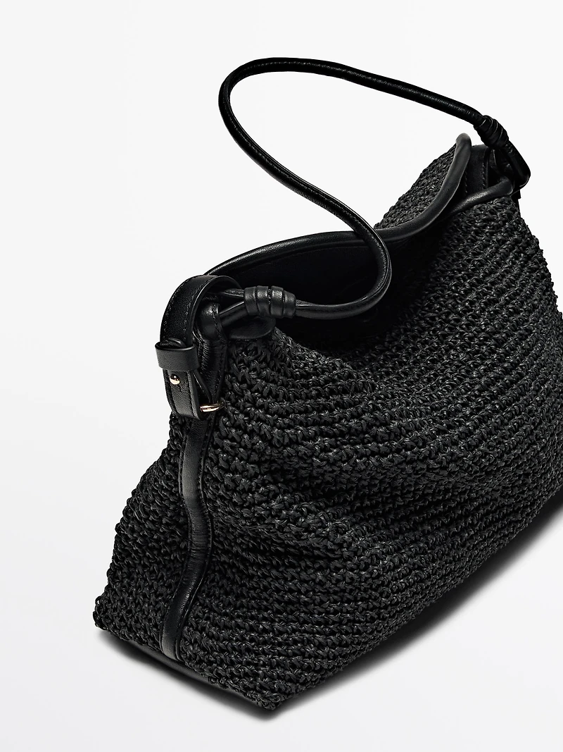 Braided paper satchel bag