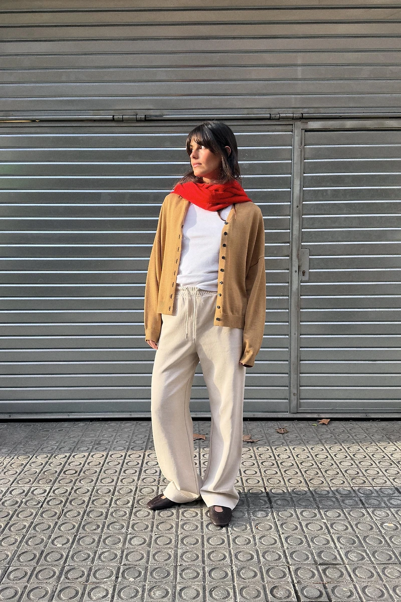 WASHED EFFECT INTERLOCK PANTS
