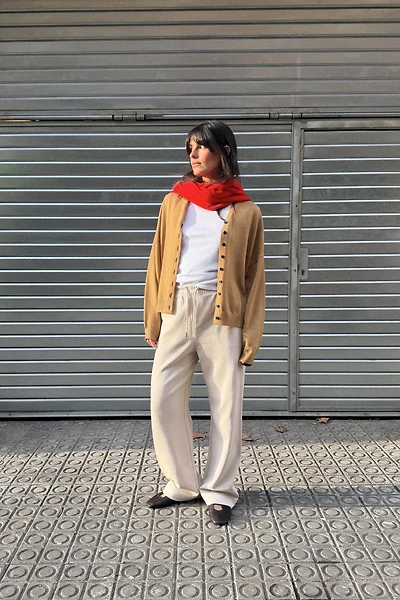 WASHED EFFECT INTERLOCK PANTS