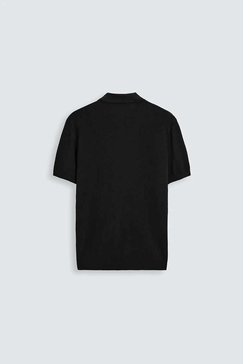 VISCOSE BLEND KNIT POLO SHIRT