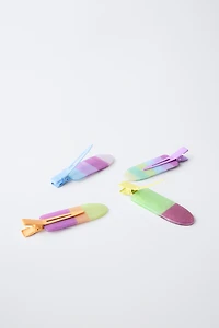 FOUR-PACK OF MULTI-COLORED BARRETTES