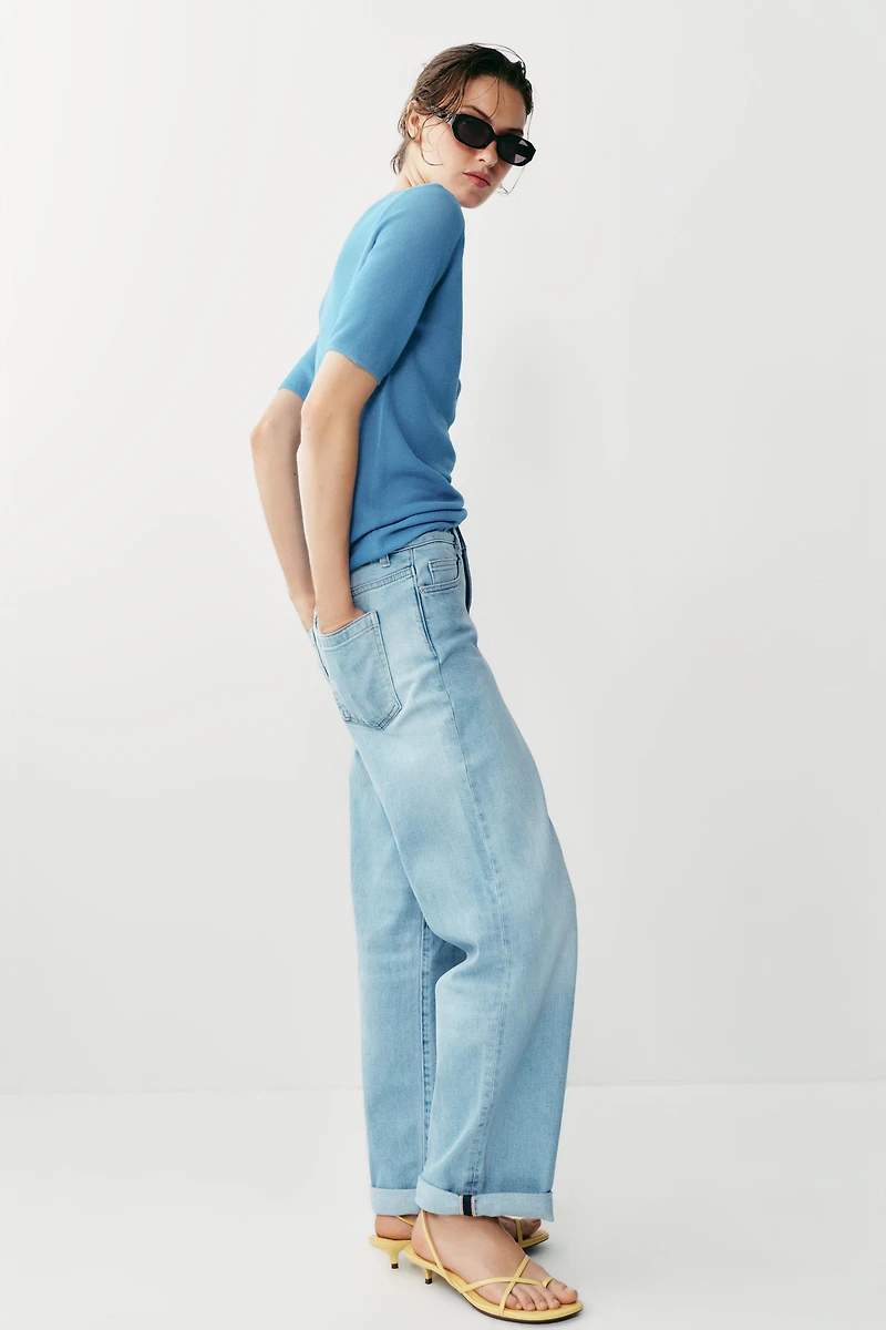 Z1975 RELAXED FIT MID-RISE TURN-UP HEM JEANS