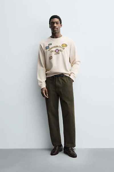 EMBROIDERED TEXT SWEATSHIRT