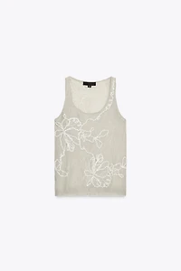 SEMI-SHEER STRUCTURED KNIT TOP