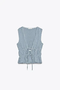 GINGHAM TIE TOP