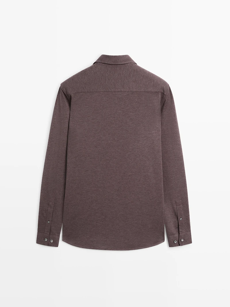Regular fit melange shirt