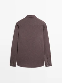 Regular fit melange shirt
