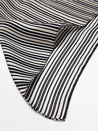 100% silk striped scarf