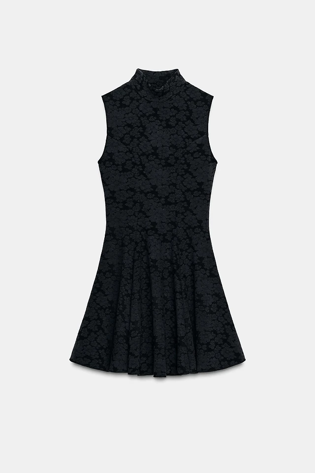 short jacquard dress zara ZARA NEW WOMAN SHORT KNIT STRAPPY FLORA JACQUARD DRESS BLUE S,M,L 2488/015