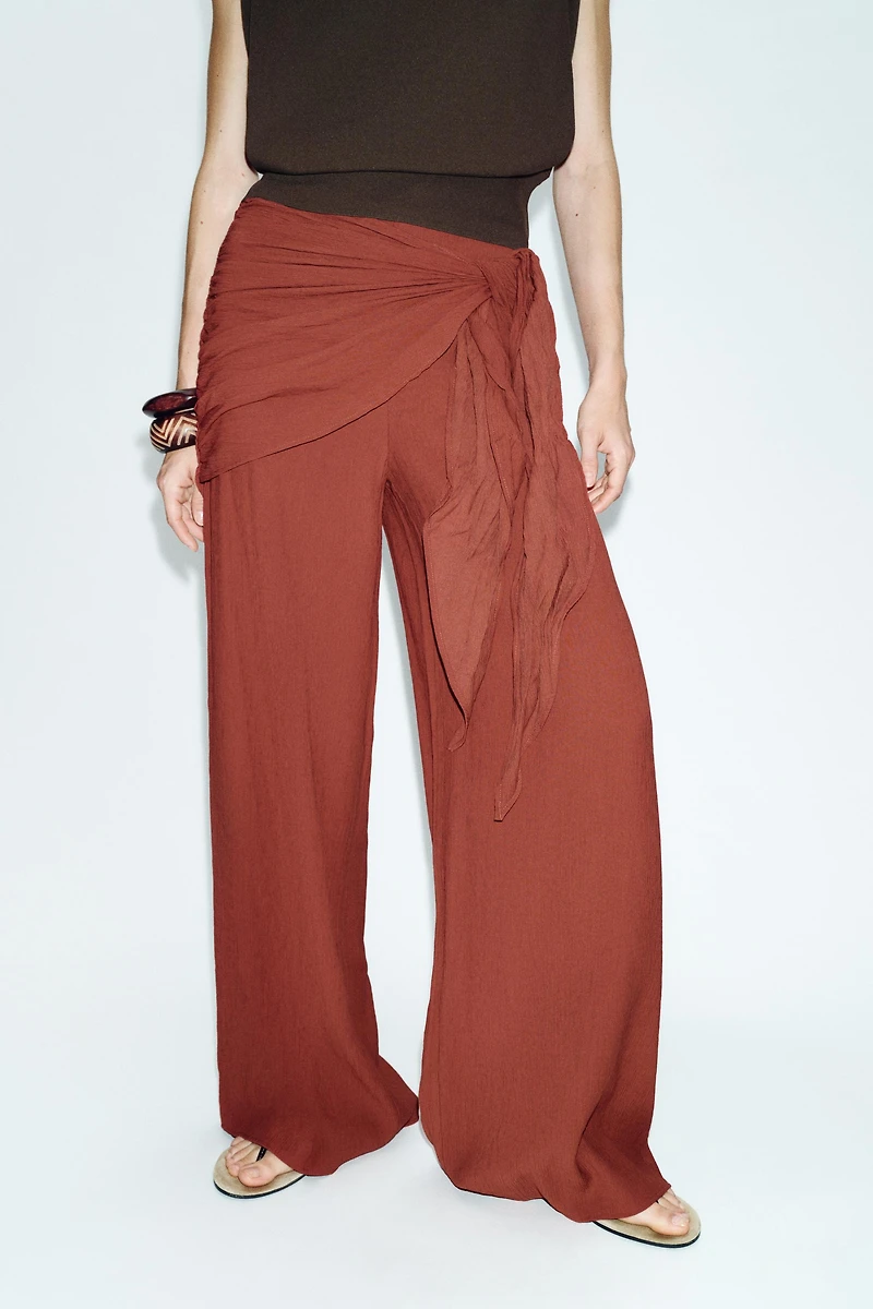 WIDE LEG SCARF PANTS