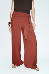 WIDE LEG SCARF PANTS