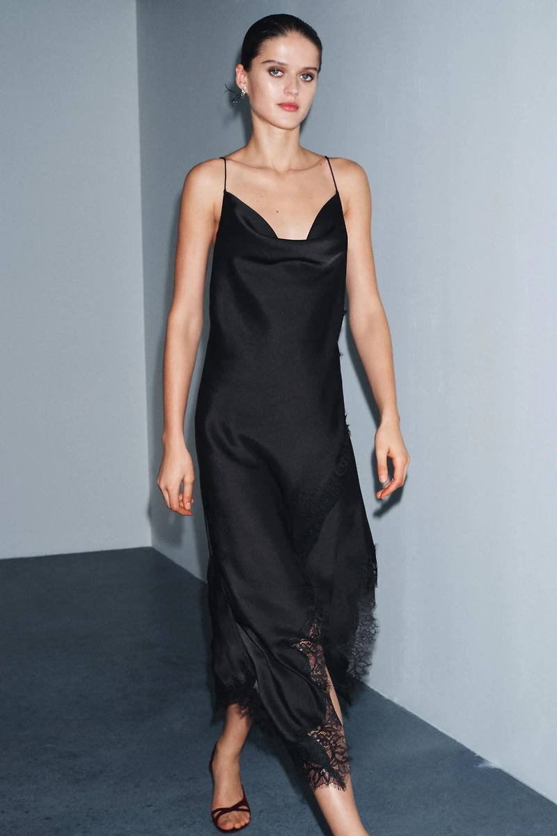 SATIN LACE DRESS ZW COLLECTION