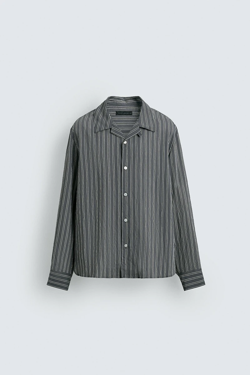 CHEMISE FLUIDE RAYURES EFFET FROISSÉ