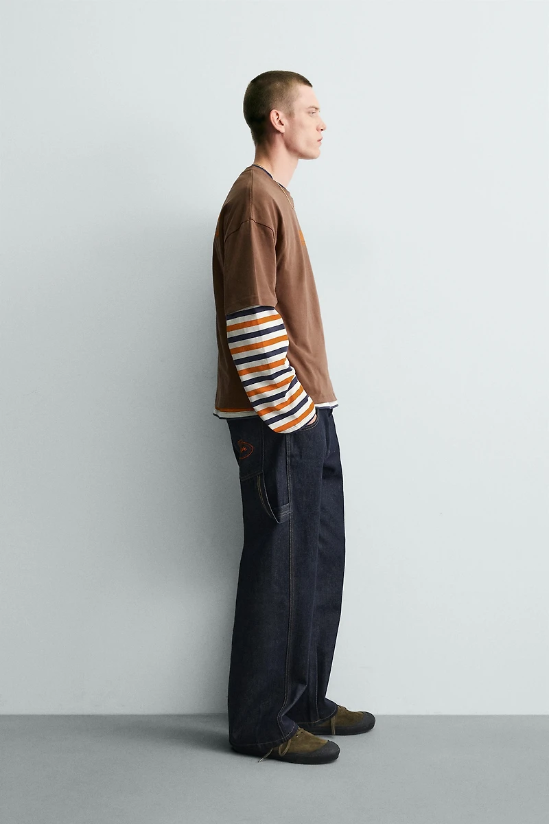 CONTRASTING TEXT PRINT T-SHIRT