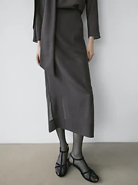 Jupe midi droite transparente - STUDIO