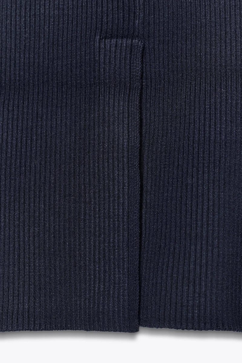 RIBBED KNIT MIDI SKIRT
