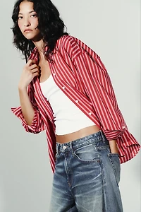 CHEMISE OVERSIZE EN POPELINE RAYÉE