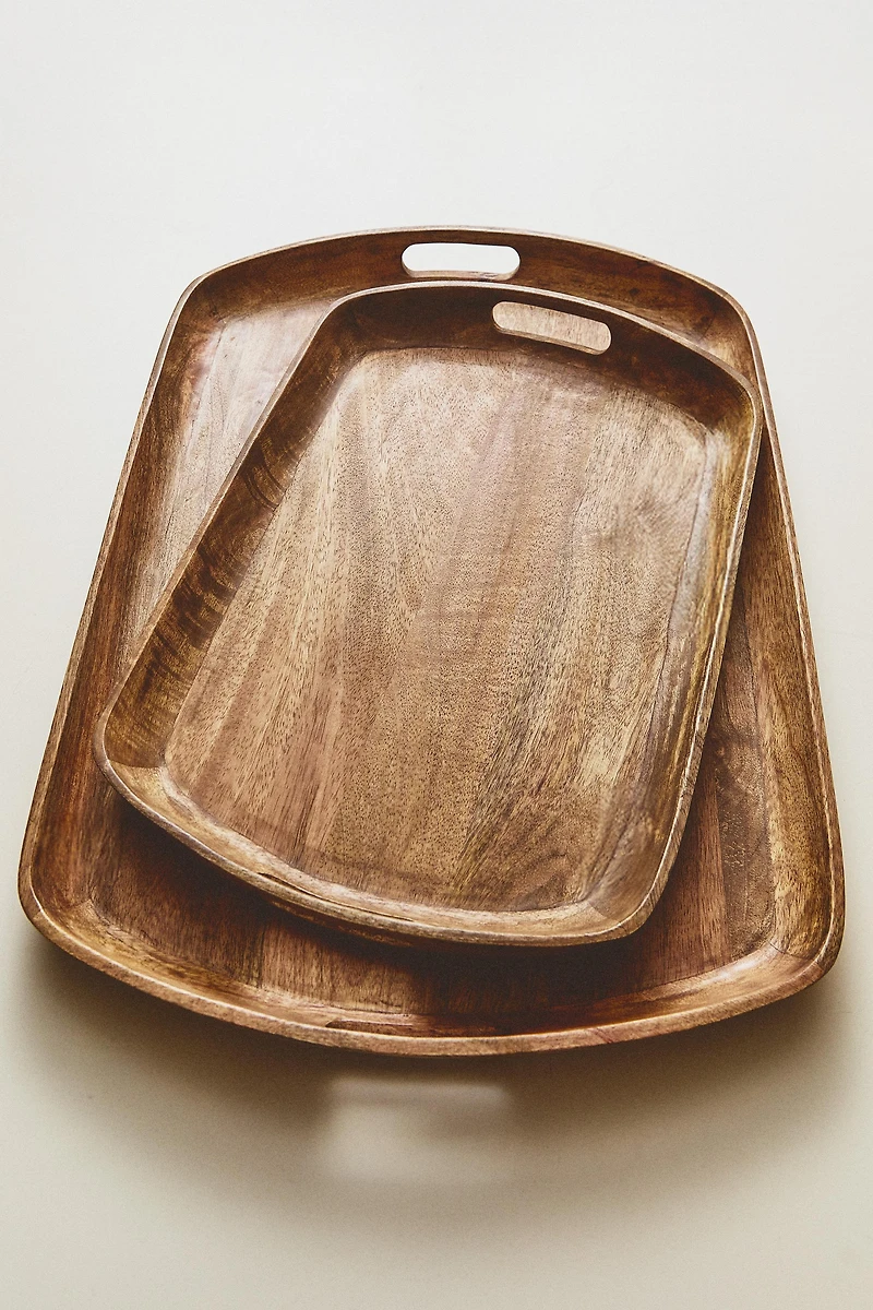 WOODEN TRAY WITH HANDLES