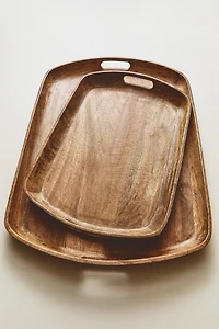 WOODEN TRAY WITH HANDLES