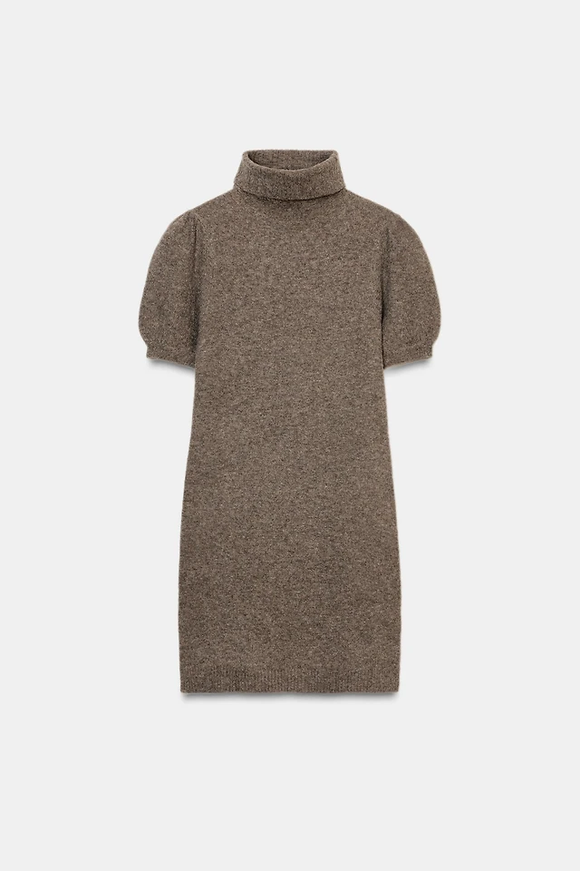 Zara SOFT KNIT MINI DRESS WITH SEAM DETAIL | Place Rosemre