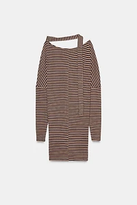 STRIPED BELTED DRESS