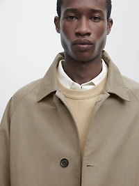 Lightweight cotton blend trench coat