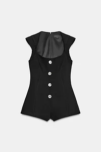 JEWEL BUTTON SHORT JUMPSUIT