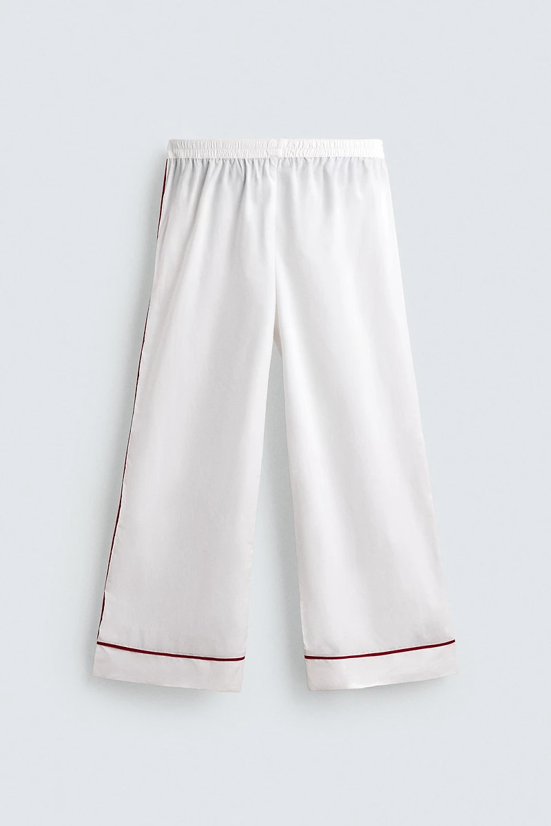 CONTRAST PIPING PAJAMA SET