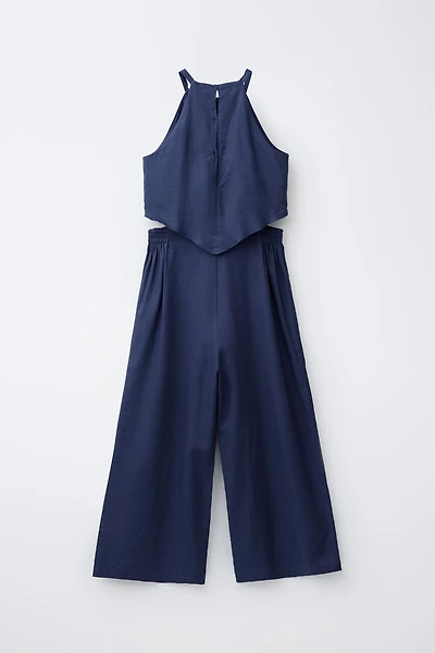 LONG LINEN BLEND JUMPSUIT