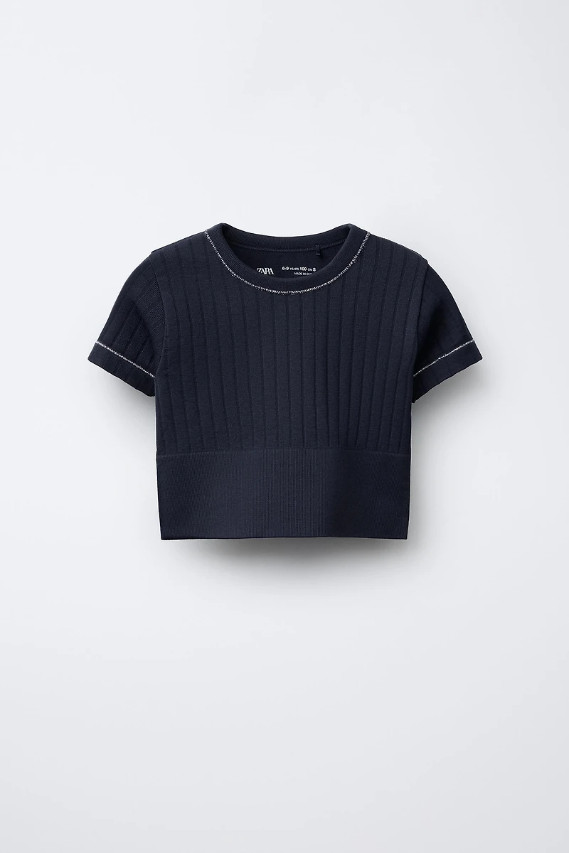 T-SHIRT SEAMLESS DE SPORT À LISERÉS BRILLANTS