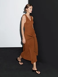 Robe longue en maille croisée