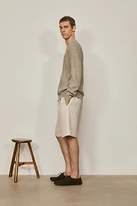 Linen blend Aran knit sweater - LIMITED EDITION