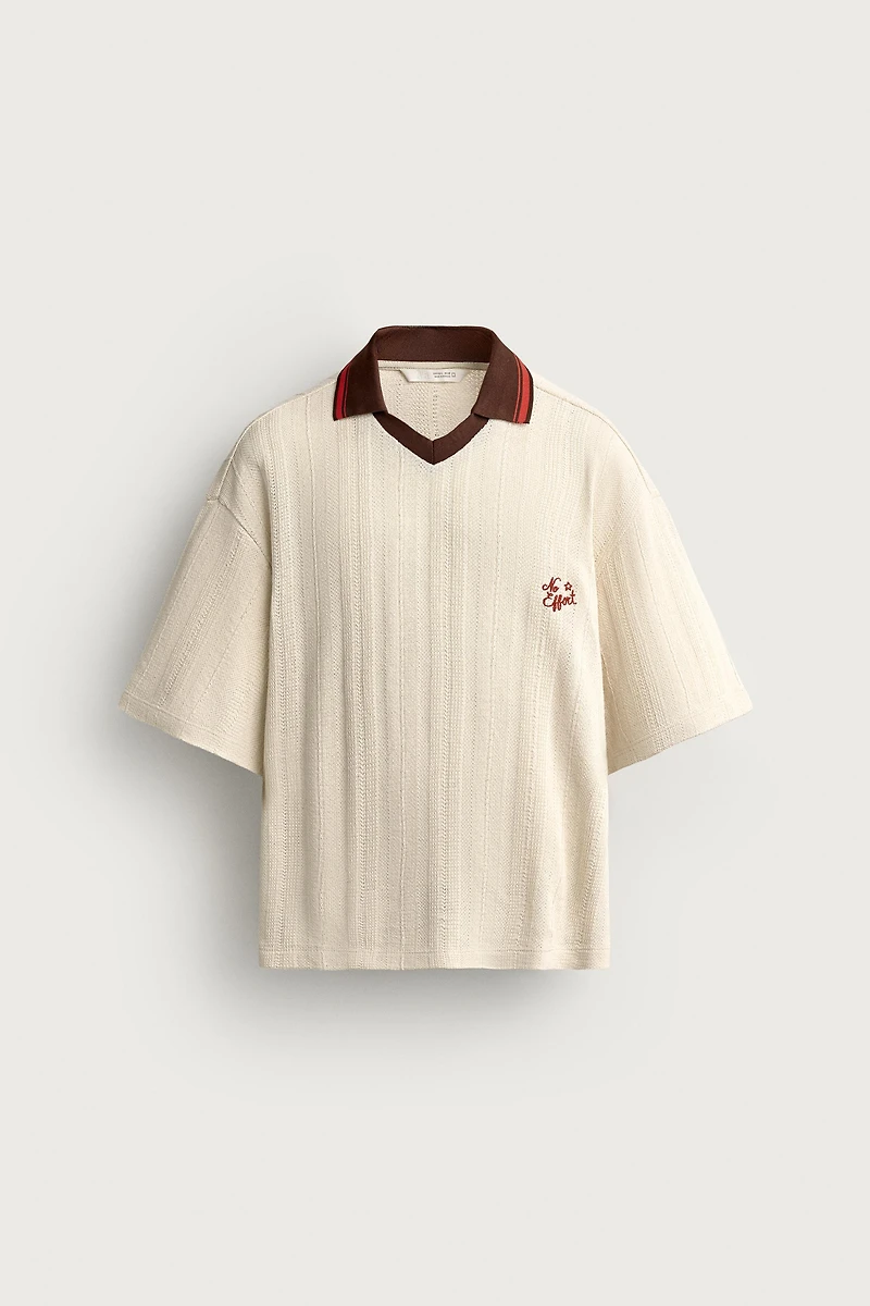 EMBROIDERED STRUCTURED POLO SHIRT